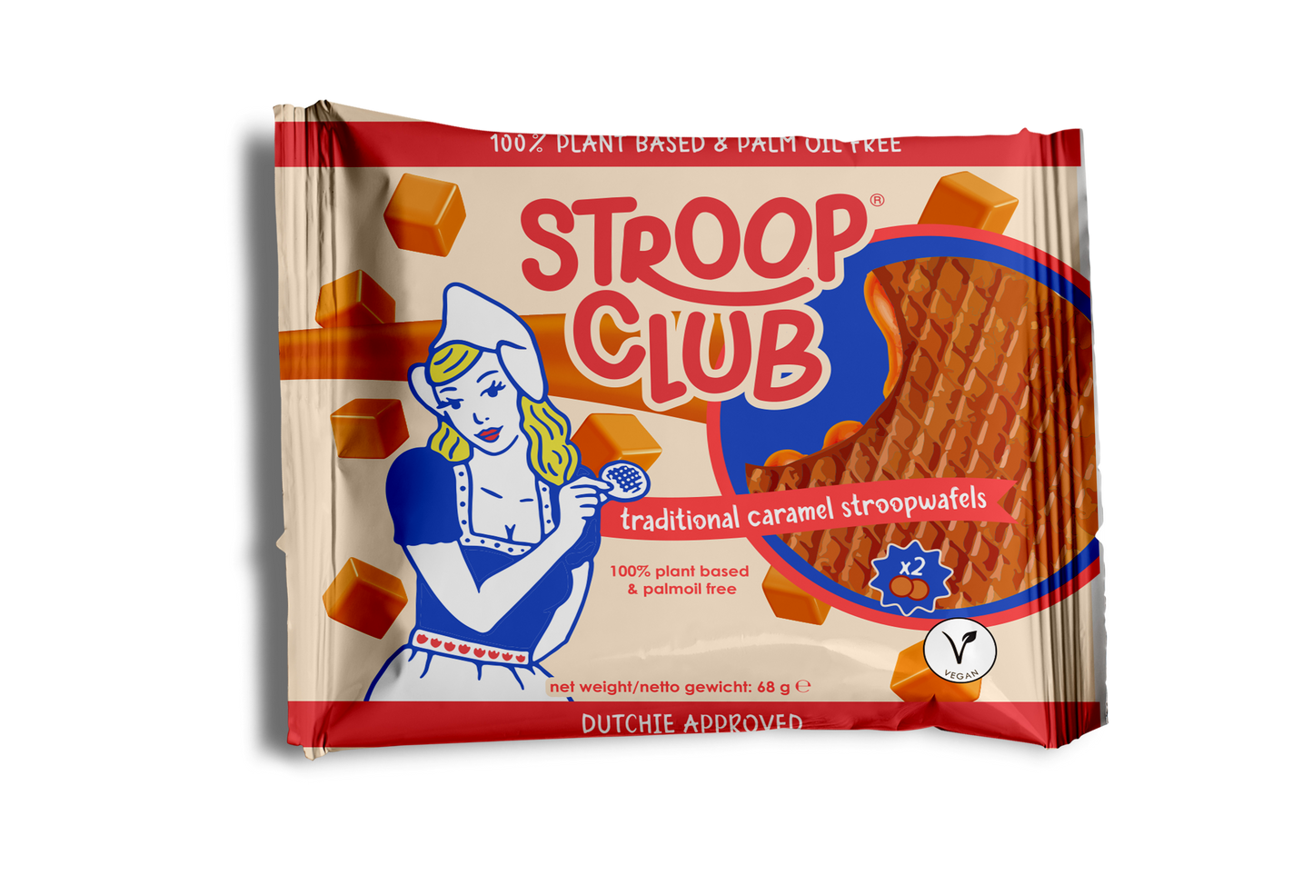 Plant Based and Palm Oil Free Stroopwafels (box of 12x 2-pack - 24 total)